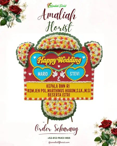 Papan Bunga Pernikahan Morodemak